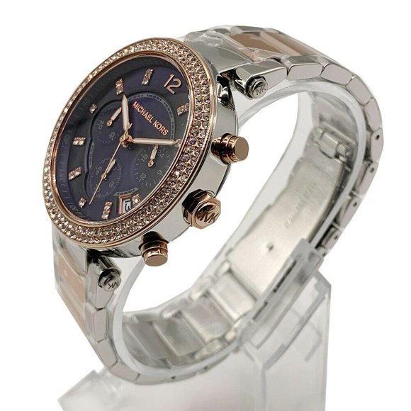 Sale! Michael Kors 39mm Two Tone Blue Watch